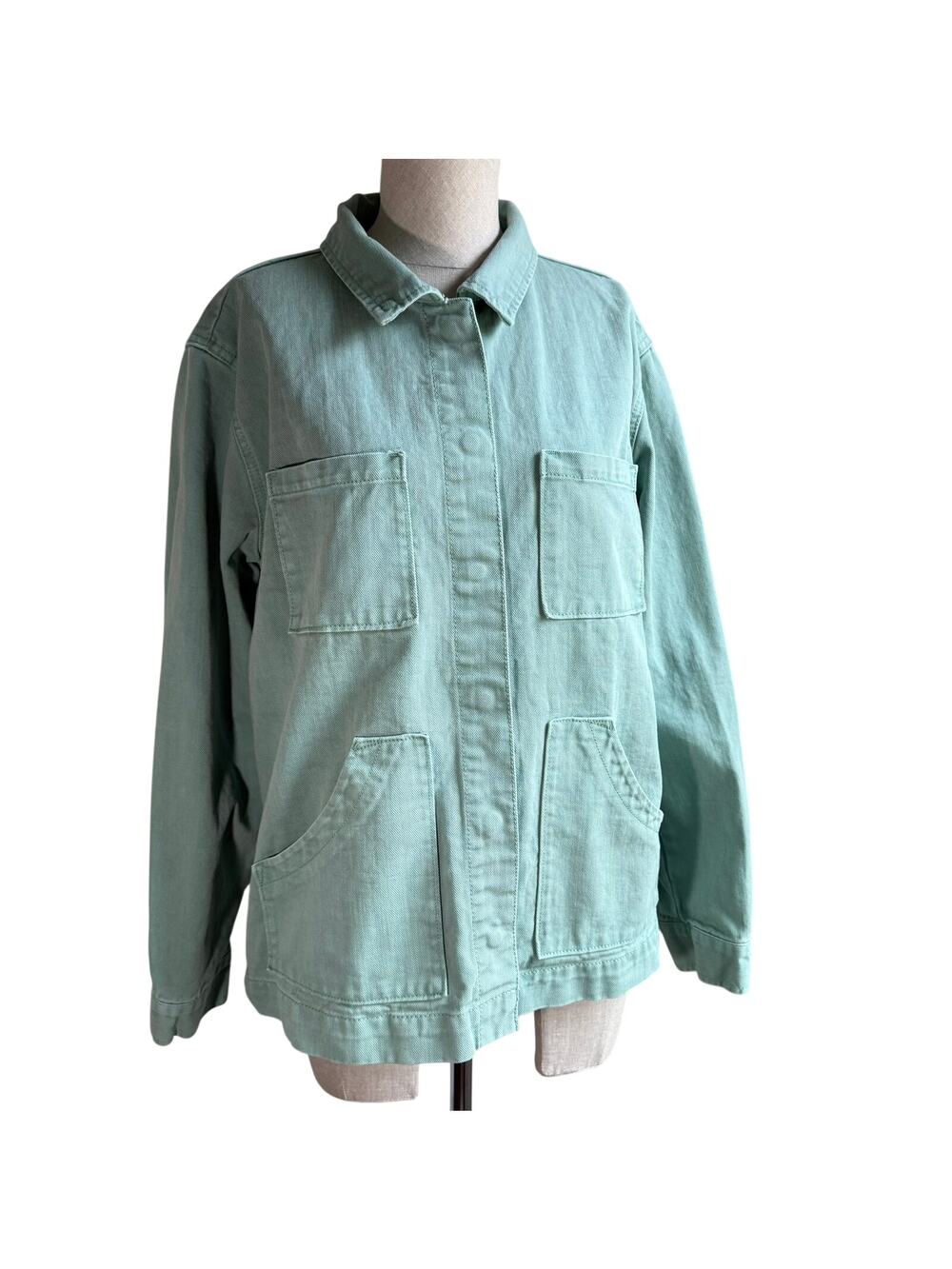 Universal Thread Sage Green Chore Jacket 100% Cotton Workwear Style Size Large